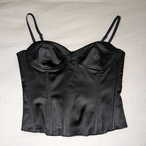 NWOT Wilfred Black Satin Bustier in sz 6